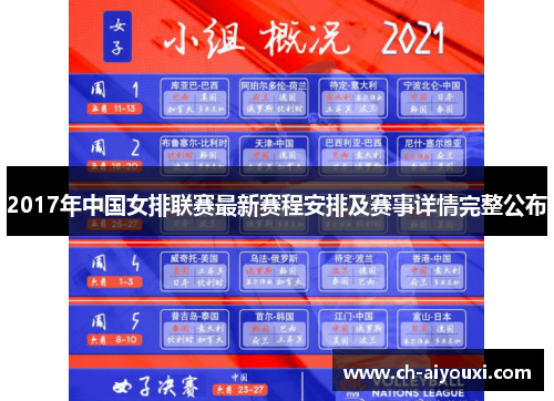 2017年中国女排联赛最新赛程安排及赛事详情完整公布